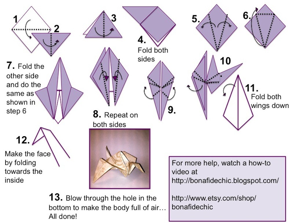 Learn how to make a crane origami 2019