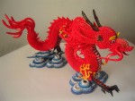 Red Dragon 3D Origami Paper