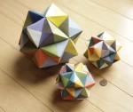 Three different sized Geometric Origami