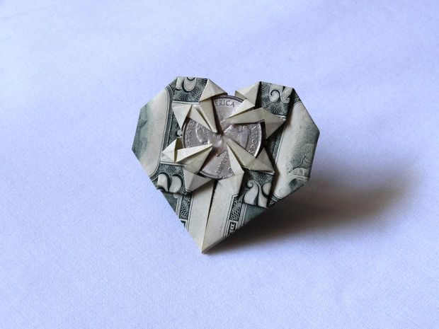 Money Origami Heart