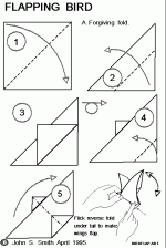 5 steps Origami Bird Instructions