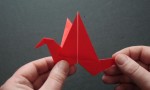 Red Origami Flapping Bird