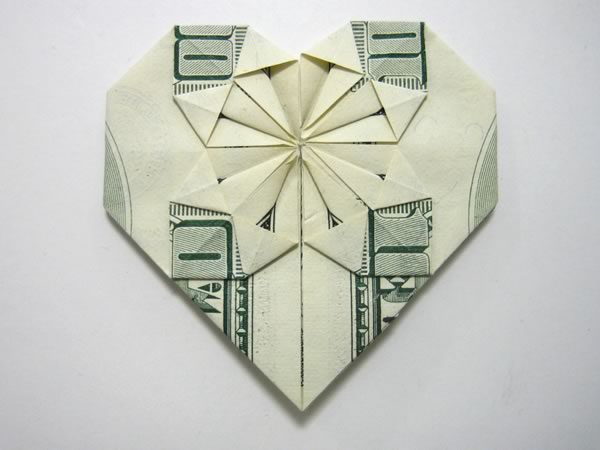 Origami Money Heart