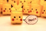 Cute Square Face Origami Pikachu
