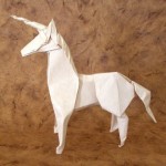 White Origami Unicorn