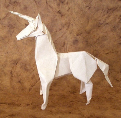 White Origami Unicorn 2019