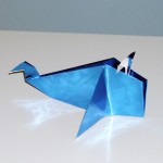 Cool Blue Origami Whale