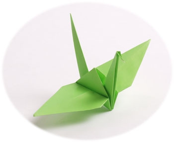 green origami paper