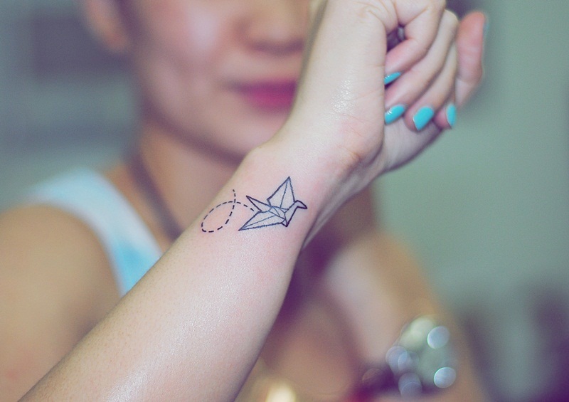 origami crane tattoo