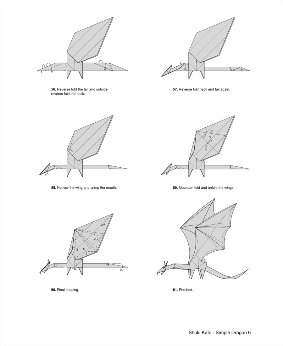 origami dragon diagram