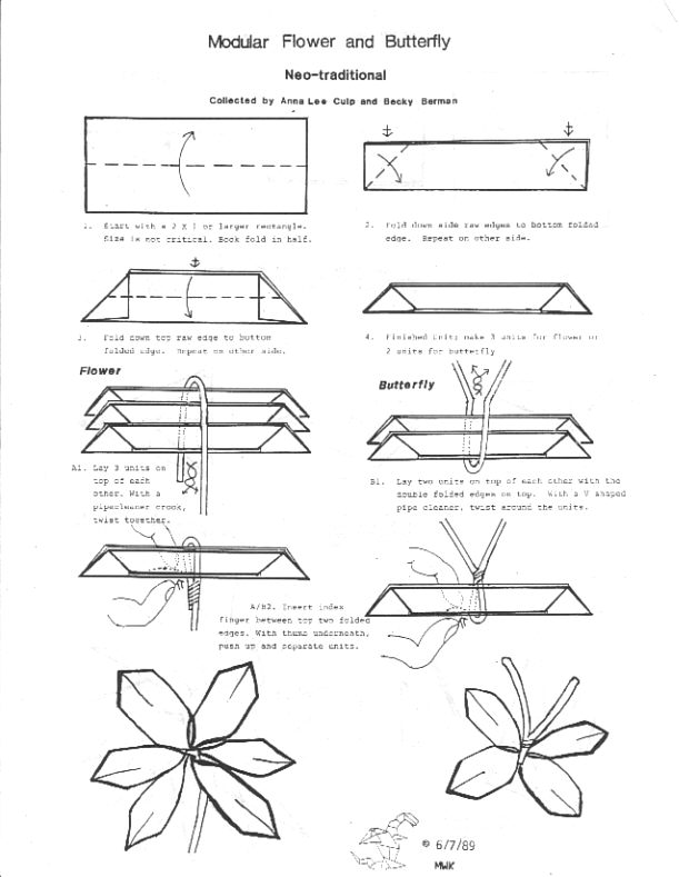 origami flowers diagrams