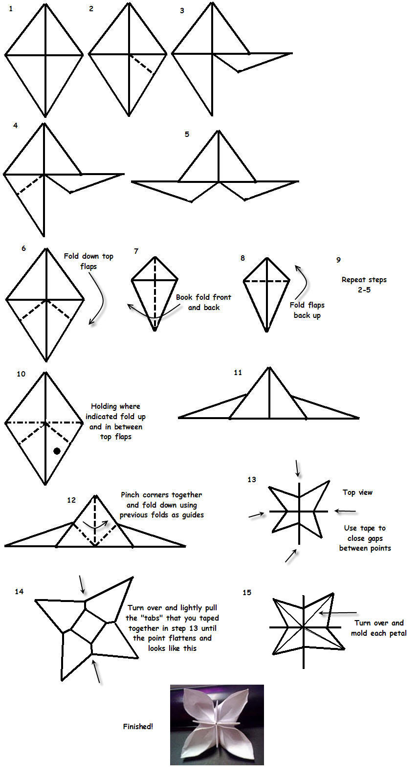 origami flowers instructions