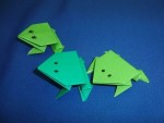 Three Origami Jumping Frog