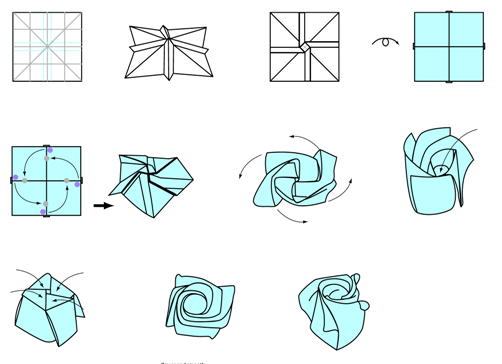 origami rose instructions