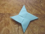 Blue Origami Throwing Star