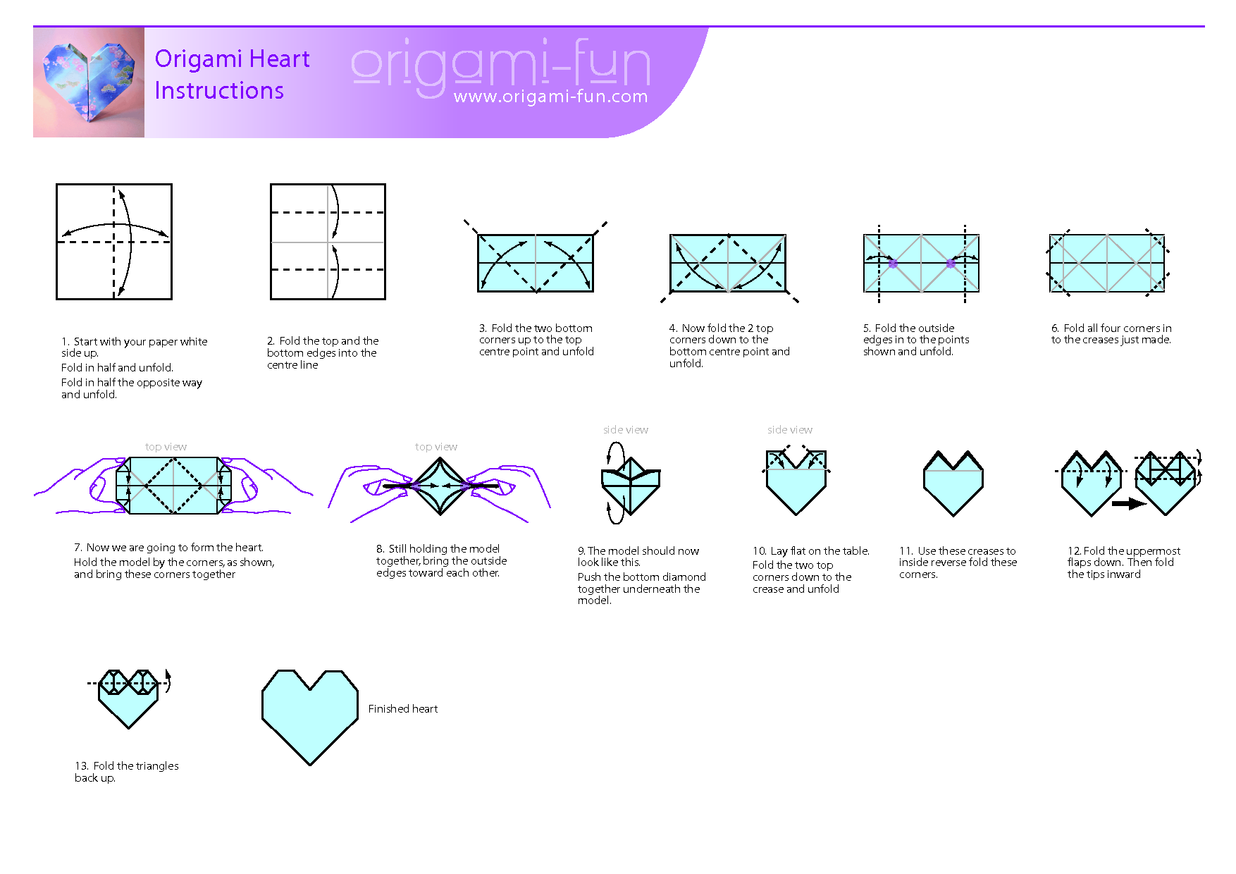 Heart Origami Instructions