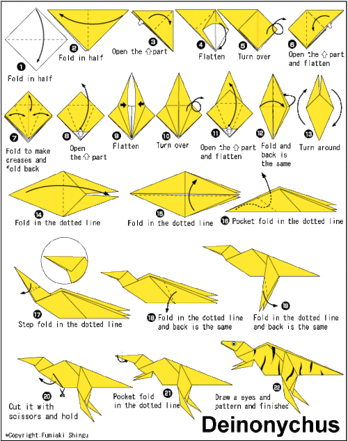 Origami Dinosaur Instructions