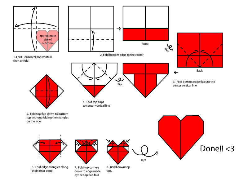 Origami Heart Instructions