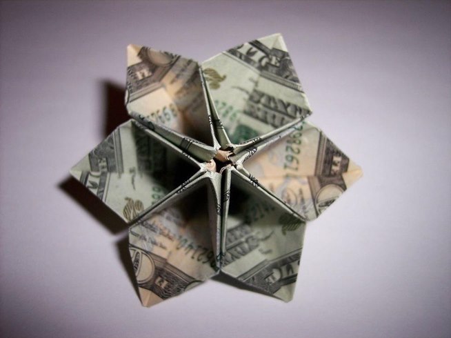 dollar bill origami flower