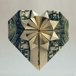 Beautiful dollar bill origami heart