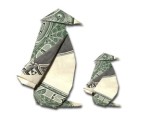 Penguin easy dollar bill origami