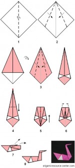 One easy origami bird