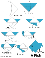 Fishy Easy Origami Diagrams