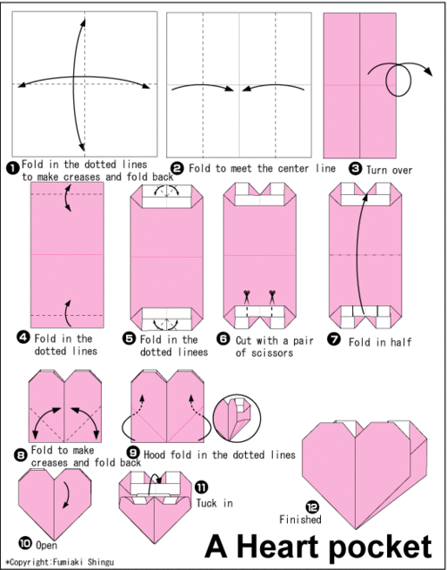 how to fold an origami heart