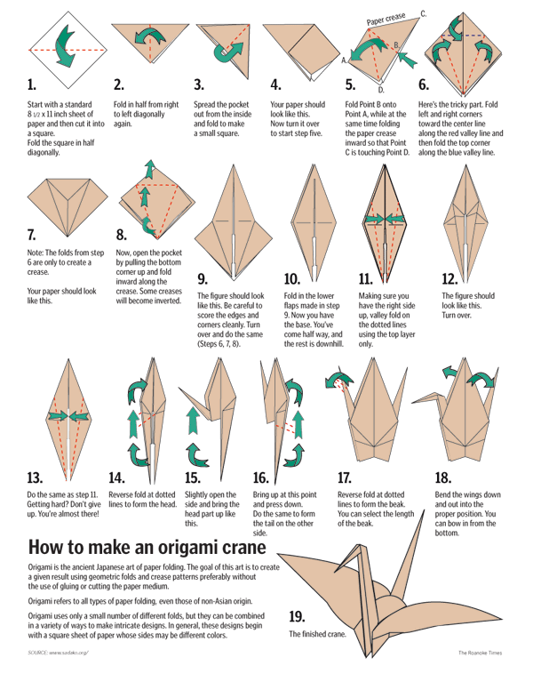 how to make a origami bird