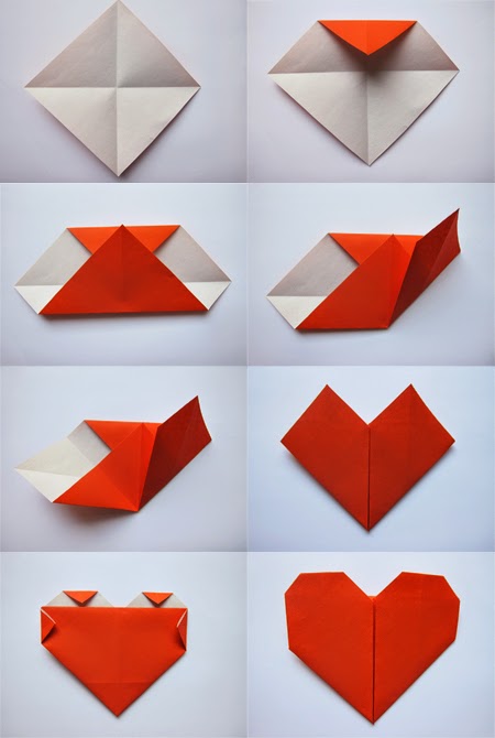 how to make a origami heart