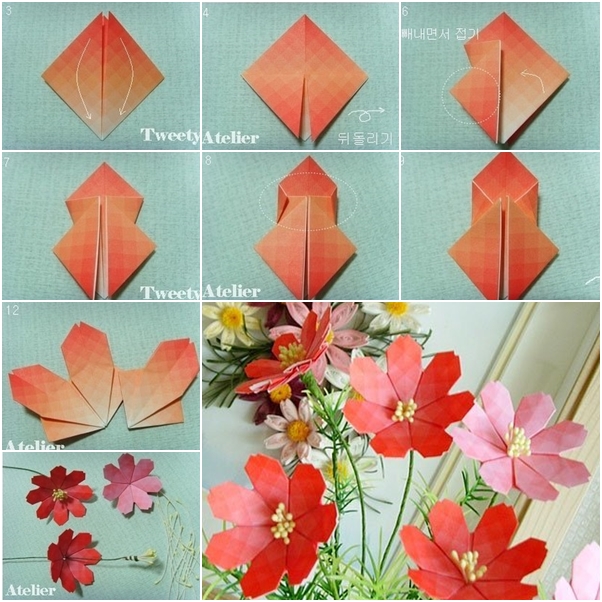 how to make a paper flower origami