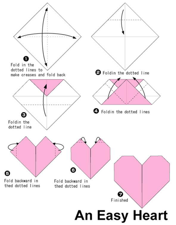 how to make an origami heart