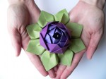 Delicate lotus flower origami
