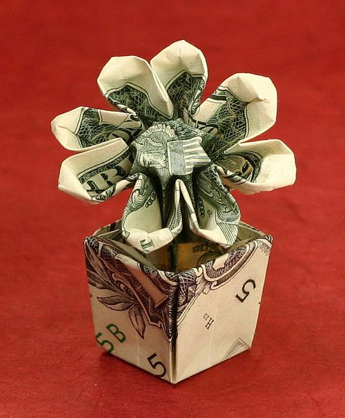 money origami flower