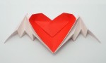 Delicate origami 3d heart