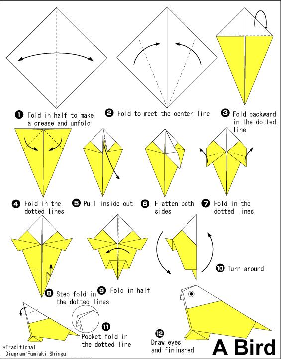 origami bird instructions