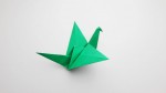 Green origami birds