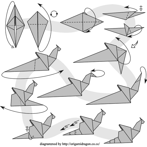 origami dragon diagram