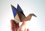Two tone origami flapping bird