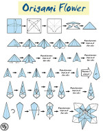 Check this origami flowers diagrams