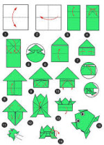 Easy origami frogs