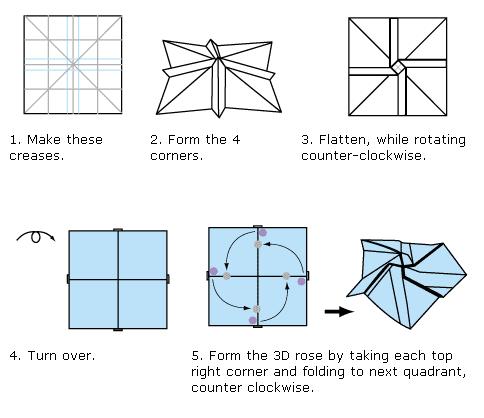 origami rose instructions