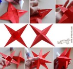 Red origami star instructions