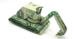 Creative origami with dollar bills