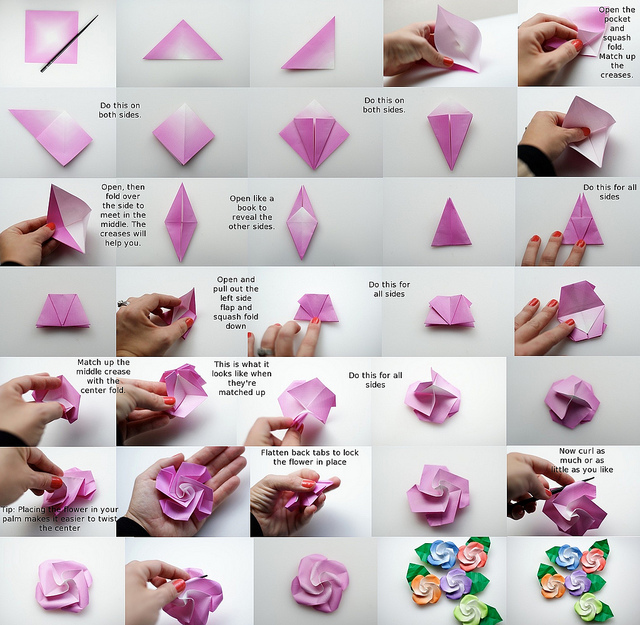 paper rose origami